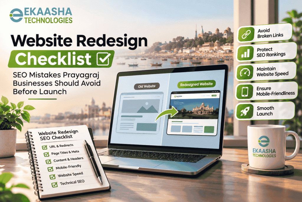 Website redesign SEO checklist to avoid SEO mistakes and protect rankings before launch in Prayagraj